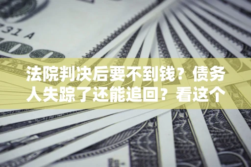 武汉法院判决后要不到钱？债务人失踪了还能追回？看这个方法！