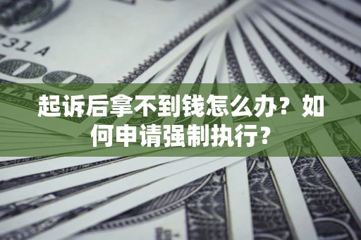 武汉起诉后拿不到钱怎么办？如何申请强制执行？