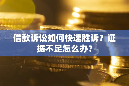 武汉借款诉讼如何快速胜诉？证据不足怎么办？