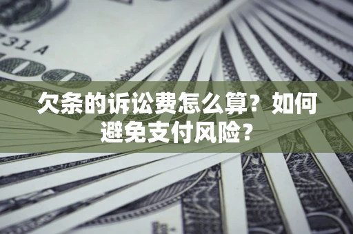 武汉欠条的诉讼费怎么算？如何避免支付风险？