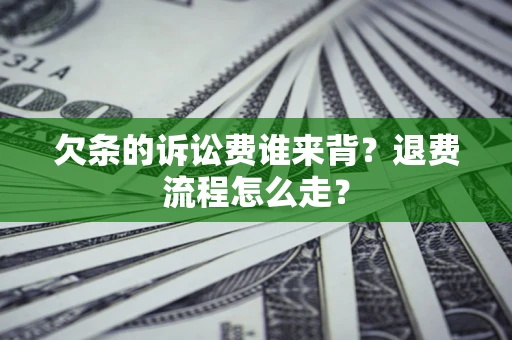 武汉欠条的诉讼费谁来背？退费流程怎么走？